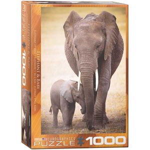 Elephant & Baby Puzzel (1000 stukjes)