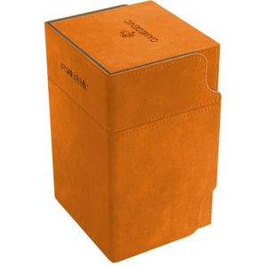 Gamegenic Deckbox Watchtower 100+ Convertible - Oranje | Geschikt voor maximaal 100 kaarten met dubbele sleeves | Inclusief kaartdispenser