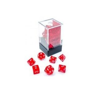 Mini Polydice Dobbelsteen Set Rood (7 stuks)