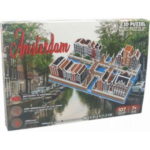 Puzzel Amsterdamse huisjes 3d - 107 stukjes - 3D Puzzel