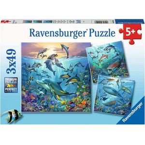 Dieren in de Oceaan Puzzel (3 x 49 stukjes) - Voor beginners, gevorderden of professionals