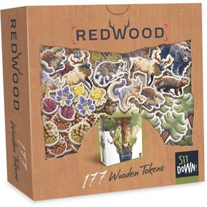 Redwood - 178 Wooden Tokens