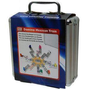 Mexican Train Domino in Aluminium Koffer (Dubbel 12) - Het meest gespeelde familiespel in Canada - 91 stenen - Geschikt voor 2-9 spelers