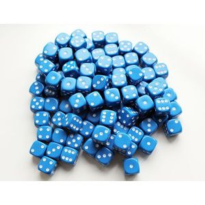 Dobbelstenen 16mm - Blauw (100 stuks)