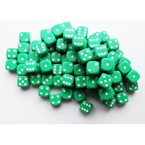 Dobbelstenen 16mm - Groen (100 stuks)