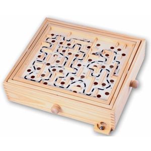 Labyrinth Hout Groot - Behendigheidsspel voor alle leeftijden - 32x28x8 cm - Inclusief luxe verpakking
