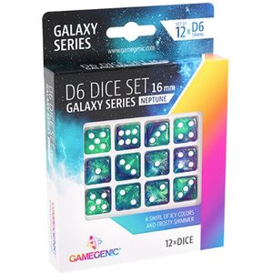 D6 Dice Set - Galaxy Series Neptune (12 stuks)