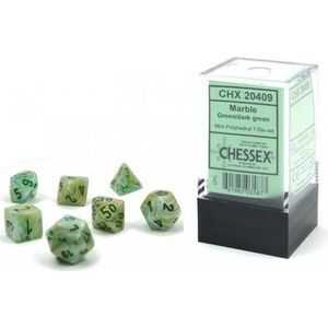 Mini Polydice Dobbelsteen Set Groen (7 stuks)