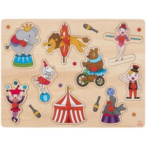 Houten Knopjespuzzel Circus (8 stukjes, 30x22cm)