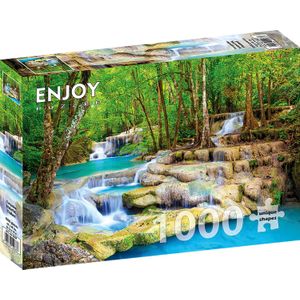 Turquoise Waterfall, Thailand Puzzel (1000 stukjes)