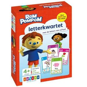 Zwijsen Rompompom Letterkwartet - Leerzaam spel voor kleuters | 32 kaarten | Geschikt voor kinderen vanaf 4 jaar