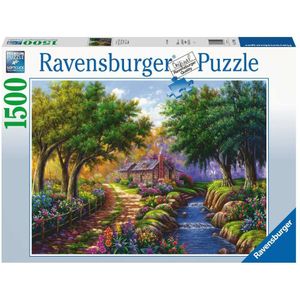 Cottage bij de Rivier Puzzel (1500 Stukjes)