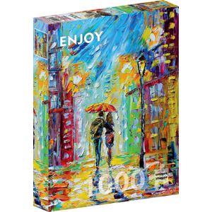 Rainy Romance in the City Puzzel (1000 stukjes)