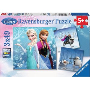 Disney Frozen: Avontuur in Winterland - 3x49 stukjes - kinderpuzzel