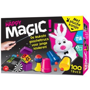 Happy Magic 100 Trucs met Pluche Konijn - De Leukste Goochelset voor Kinderen vanaf 7 jaar