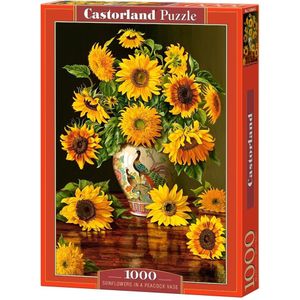 Sunflowers in a Peacock Vase - 1000 stukjes