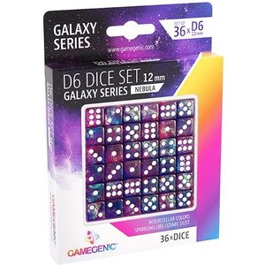 Gamegenic Galaxy Series Nebula D6 Dice Set - 36 Stuks | Intergalactische Kleuren en Glittereffecten | Leeftijd 36+ Maanden