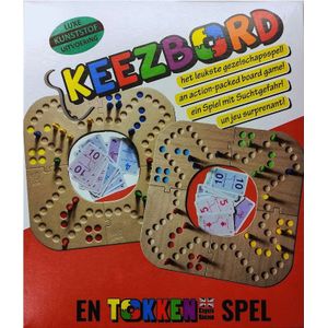 Keezbord 6 Personen Kunststof - Uitbreidbaar naar 8 Personen - Compleet met Speelbord, Pionnen en Kaarten