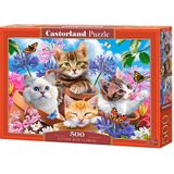 Kittens with Flowers Puzzel (500 stukjes)