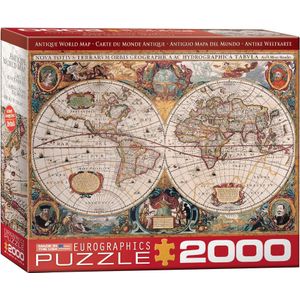 Antique World Map Puzzel (2000 stukjes)