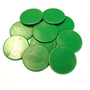 Grote Spel Fiches 38mm Groen (10 stuks)