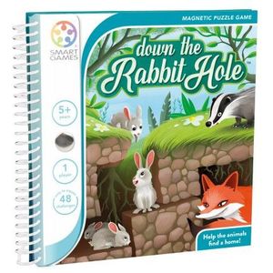 SmartGames Down the Rabbit Hole - Puzzelspel met 48 opdrachten en magnetische puzzelstukken