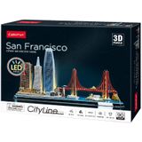 3D Puzzel City Line San Francisco (90 Stukjes, LED Verlichting)