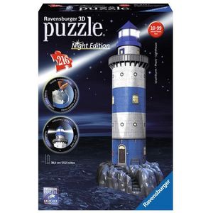 3D Puzzel - Vuurtoren - Night Edition (216 stukjes)