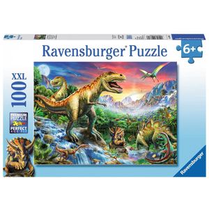 Bij de Dinosaurussen Puzzel (100 stukjes, XXL)