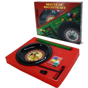 HOT Games Roulette set 10 inch/25 cm - Compleet met 60 fiches, hark, roulettekleed en metalen balletjes