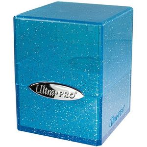 Deckbox Satin Cube Glitter Blauw