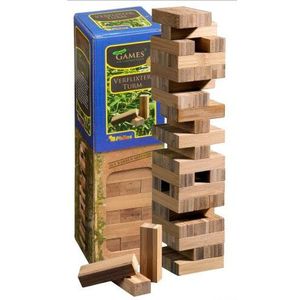 Philos Vallende Toren (Jenga) Bamboe - Speelplezier voor de hele familie - Leeftijd vanaf 6 jaar - Aantal spelers 2-6