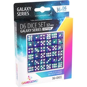 D6 Dice Set - Galaxy Series Neptune (36 stuks)