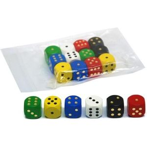 HOT Games Gekleurde Houten Dobbelstenen - 20mm (12 stuks) | Geschikt voor alle leeftijden en 2 spelers