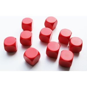 Blanco Dobbelstenen 16mm - Rood (10 stuks)