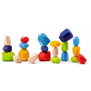 Woody Stenen Balance Spel 91350 - Houten Balansspel voor Kinderen vanaf 3 jaar - Stapel zoveel mogelijk stenen zonder omvallen!