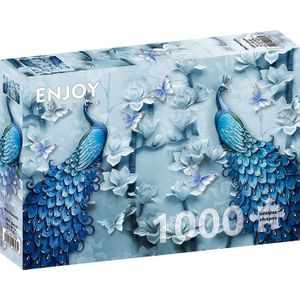 Blue Peacocks Puzzel (1000 stukjes)