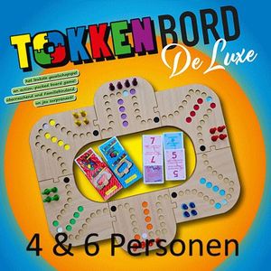 Tokken Bord - De Luxe - Houten Spel - Voor 4 of 6 Personen