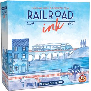 White Goblin Games Railroad Ink - Diepblauwe versie | Competitief puzzelspel voor de hele familie | Leeftijd 8+ | 1-6 spelers