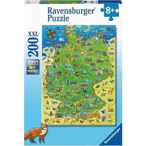 Kleurrijke Kaart van Duitsland Puzzel (200 XXL stukjes)