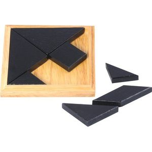 Longfield Games Tangram houten bordspel in doosje 13x13cm