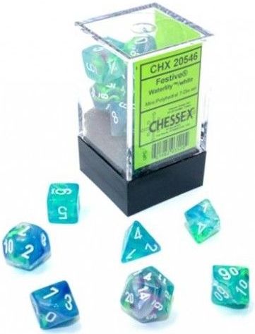 Mini Polydice Dobbelsteen Set Blauw (7 stuks)