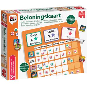 Jumbo Beloningskaart - Leerzaam hulpmiddel voor kinderen vanaf 3 jaar - Verdien sterren voor taken - Inclusief magneetbord en magneten