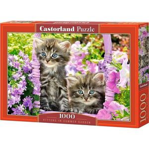 Kittens in Summer Garden Puzzel (1000 stukjes)