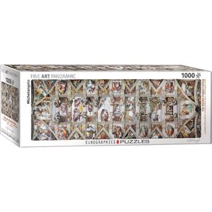Michelangelo - Sixtijnse Kapel Panorama Puzzel (1000 stukjes)
