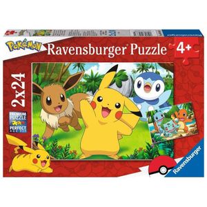 Pikachu en zijn vrienden puzzel (2x24 stukjes)