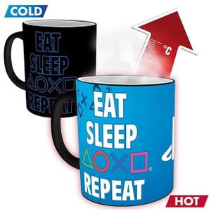 Gb Eye Warmtemok Playstation 'eat, Sleep, Repeat' Zwart 300 Ml