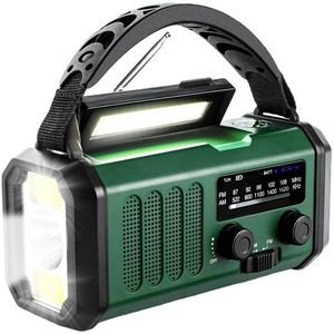 Lippa Emergency Radio - Solar - Dynamo - Compass - 10.000 mAh Power Bank - AM/FM - Mono - Green