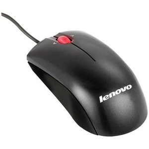 Lenovo - mouse - USB - metallic black - Muis - Laser - 3 knoppen - Zwart