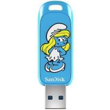 SANDISK - Smurfette - USB-stick - Blauw - 256GB - USB 3.2 Gen1 - 130MB/s